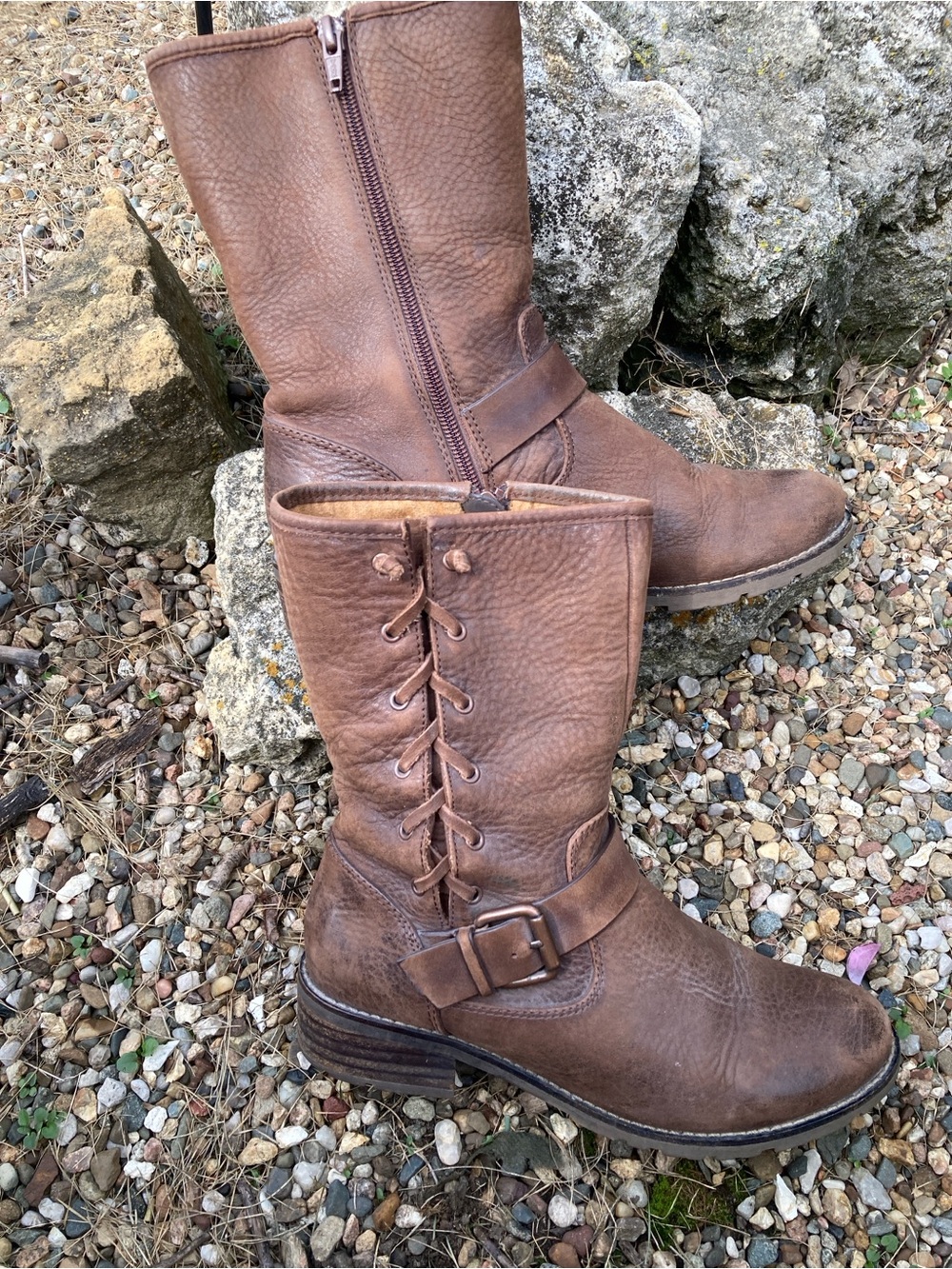 Sofft Size 7.5 Belmont brown leather mid calf moto engineer style boot - Picture 6 of 11